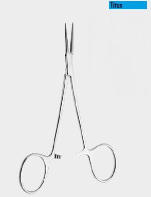 Затискач ХОЛСТЕДА – ТИТАНА (HALSTED TITAN) кровоспинний типу «москіт», прямий, 12,5 см (cm), титан. Бренд: Zepf (Зепф).